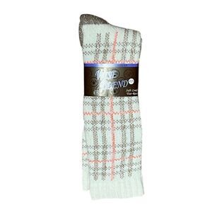 BOGO‎ Wise Blend Cream Plaid Merino Wool Socks, Size M, NWT